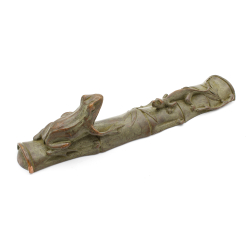 Tenpai-incensario japonés bronce FIG63 bambú, rana y lagarto vista 2