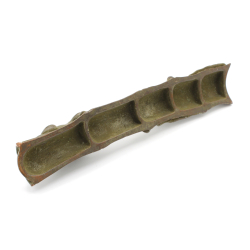 Tenpai-incensario japonés bronce FIG63 bambú, rana y lagarto vista 3