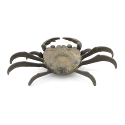 Figura antigua japonesa de bronce FIG64 cangrejo vista 3