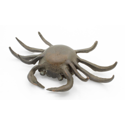 Figura antigua japonesa de bronce FIG64 cangrejo vista 4