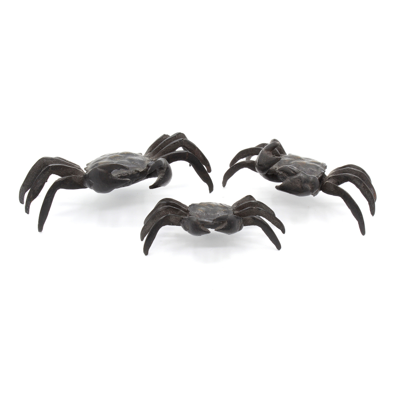 Japanese bronze tenpai 166 pack 3 crabs Japanese bronze tenpai 166 pack 3 crabs