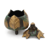 Japanese cast iron censer FIg70 eggplant view 3