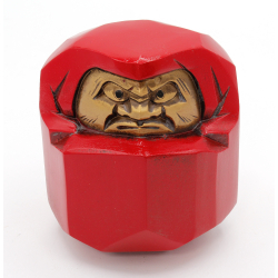 Japanese cast iron figure FIg71 Daruma view 2