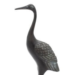 Antique Japanese bronze figurine FIG72 crane over turtle view 3