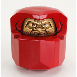 Japanese cast iron figure FIg75 Daruma view 2