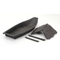 Antique XL ikebana vase FIG76 traditional boat view 4