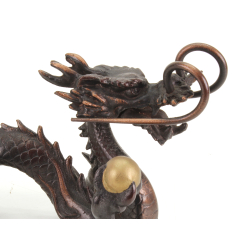 Figura antigua japonesa de bronce FIG74 dragón vista 2