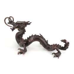 Figura antigua japonesa de bronce FIG74 dragón vista 3