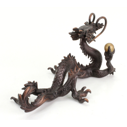 Figura antigua japonesa de bronce FIG74 dragón vista 4